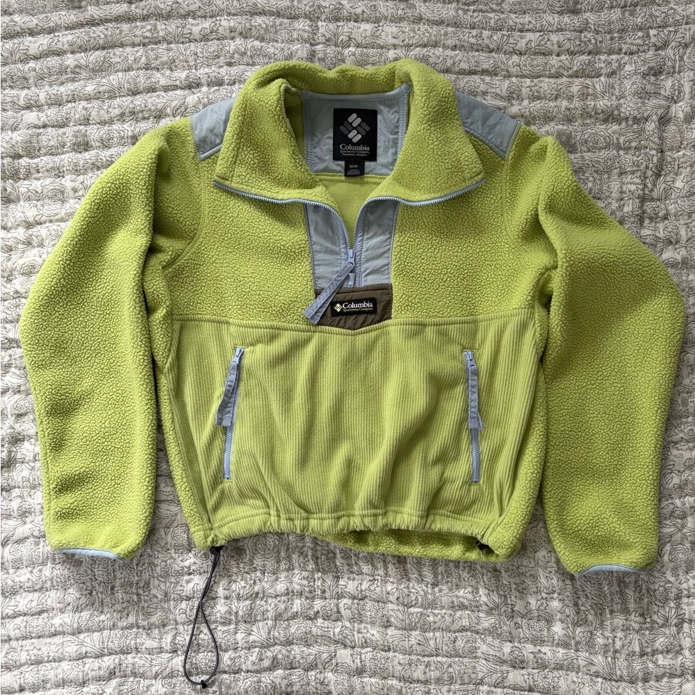 Columbia Bright Green Fleece Quarter Zip